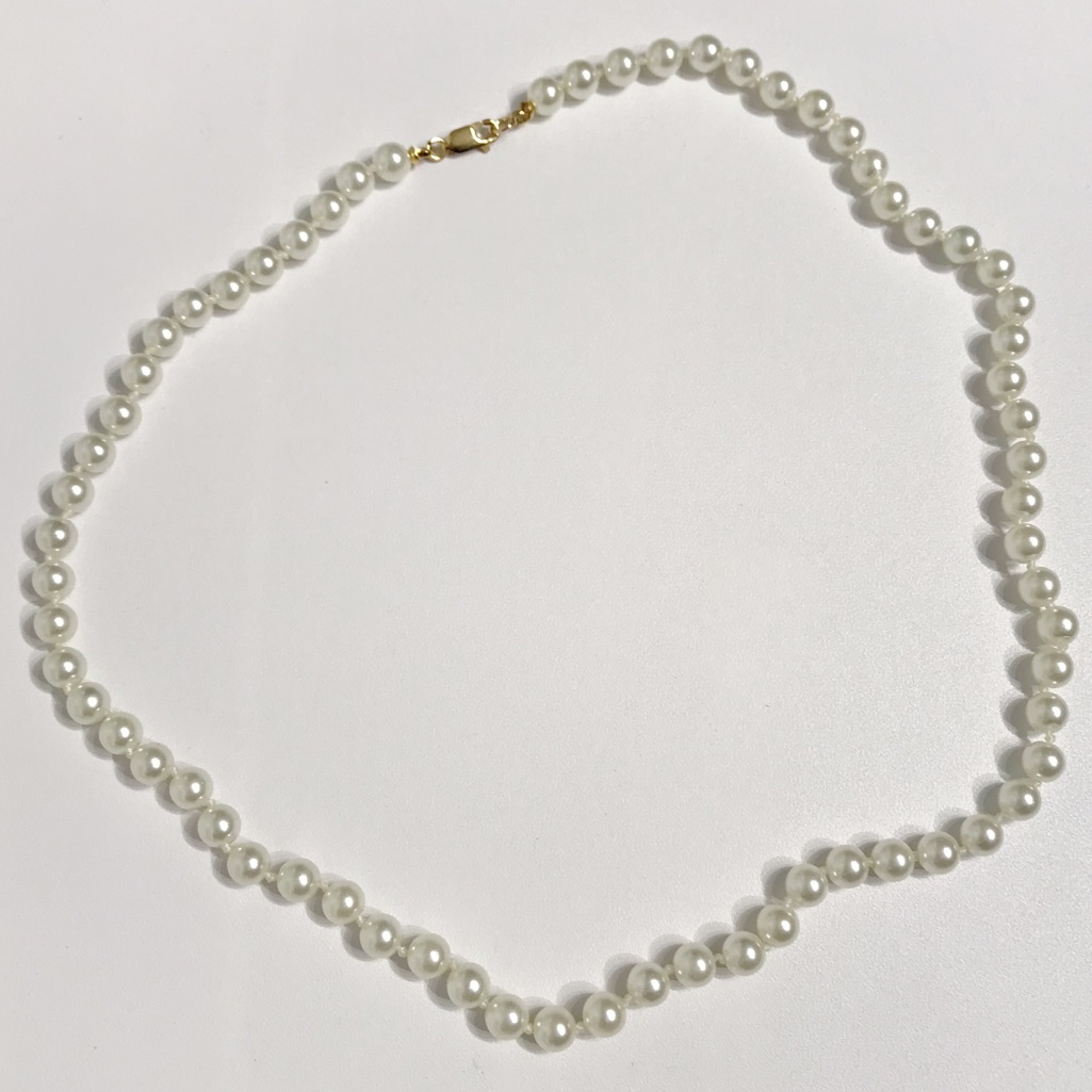 Signed 14k Gold Filled 1/20 6mm Genuine Freshwater Baroque White Peal Necklace